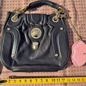 Juicy Couture Black Shoulder Bag with Gold Details